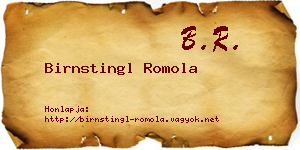 Birnstingl Romola névjegykártya